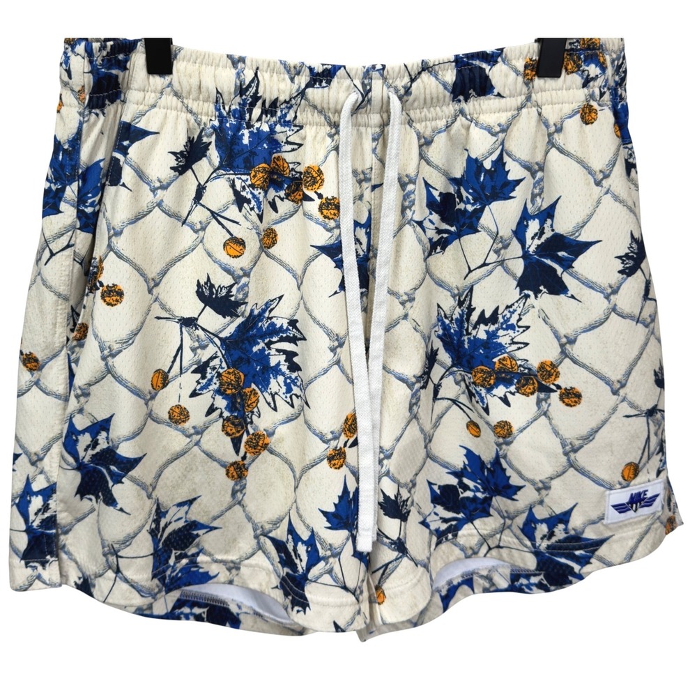 Nike Club Woven Basketball Shorts Blue Leaf Camo Print Mens Size M HQ2466-110